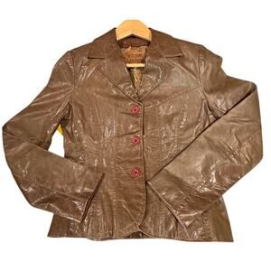 Vintage Brown Wilsons Leather 100% Leather Women's Fitted Maxima 1990s Y2K 1970s